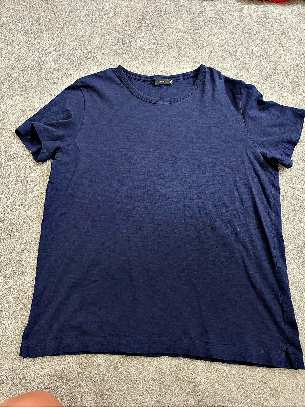 Vince Slub Cotton Crewneck T-Shirt Blue